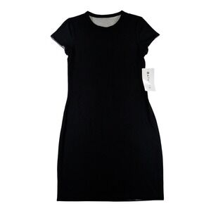 Athleta Destina Reversible Dress Womens Small S Black Grey 405552 Short Sleeve